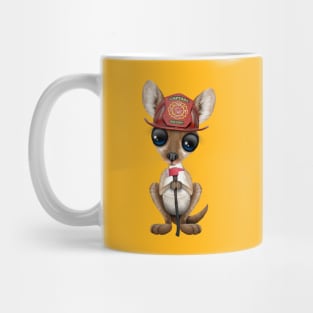 Cute Baby Kangaroo Firefighter Mug